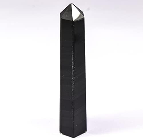 46 Inch Black Obsidian Obelisk Tower Collectible Crystal Specimen