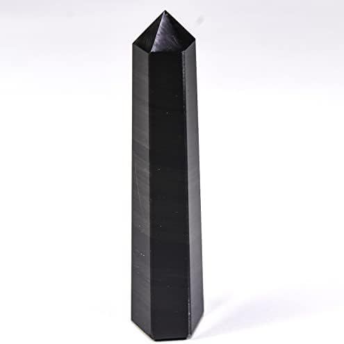46 Inch Black Obsidian Obelisk Tower Collectible Crystal Specimen
