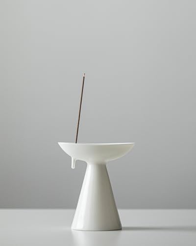 Minimalist Modern Ceramic Incense Stick Holder with Ash Catcher