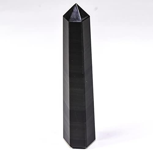 46 Inch Black Obsidian Obelisk Tower Collectible Crystal Specimen