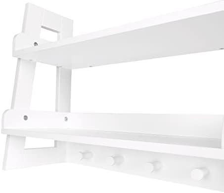 RiverRidge Kids 2-Tier Wall Shelf with Hooks