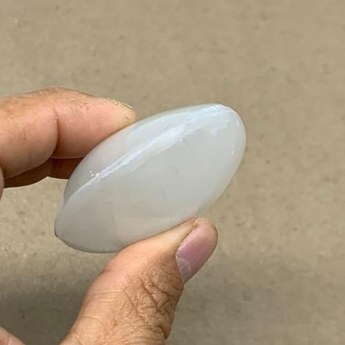 WatanGems 98g Natural Selenite Palm-Stone Crystal Pillow Shape Collectible