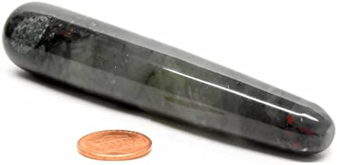 HQRP Bloodstone Massage Wand 425 Inches Deep Red