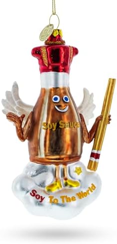 Savory Soy Sauce and Chopsticks Glass Ornament