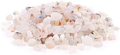 WAYBER Natural White Agate Pebbles 1 Lb Decorative Stones