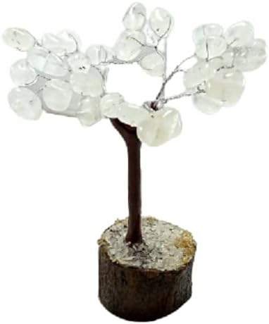 Clear Crystal Handmade Fountain Stone Tree with 30 Tumbled Beads