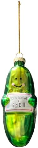 Funny Handblown Glass Pickle Ornament - Youre Kind of a Big Dill