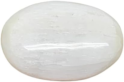 WatanGems 100g Natural Selenite Palmstone Crystal Pillow Shape