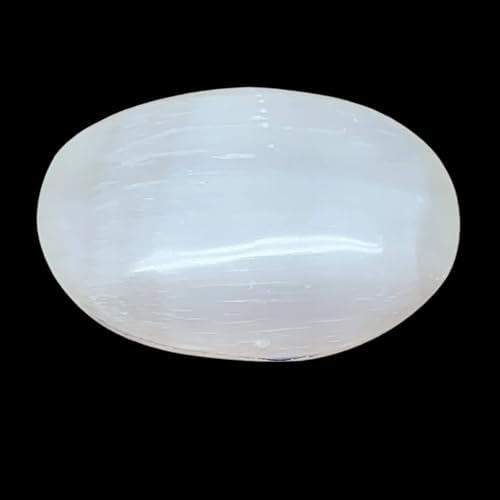 WatanGems 98g Natural Selenite Palm-Stone Crystal Pillow Shape Collectible