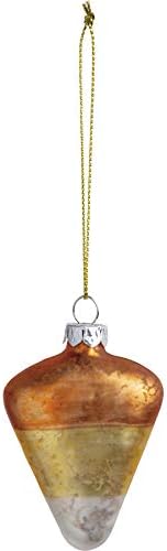 Primitives by Kathy Halloween Candy Corn Glass Ornament