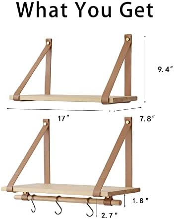 FRIADE Wall Floating Shelves Set of 2 Burlywood