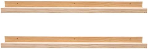 AZSKY Floating Shelves Set of 2 Natural Wood Wall Shelves