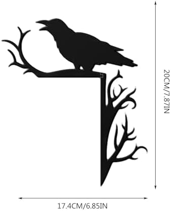 Haunted Halloween Door Topper Black Crow Decor