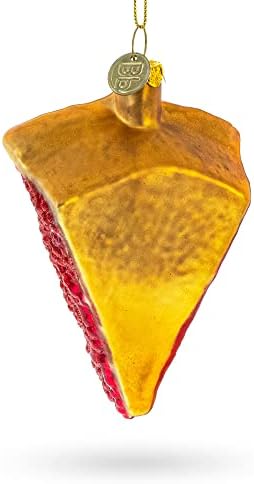 Delectable Cherry Pie Slice Blown Glass Christmas Ornament 1