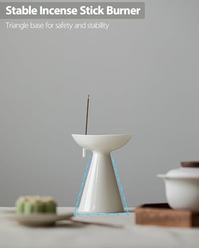 Minimalist Modern Ceramic Incense Stick Holder with Ash Catcher