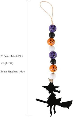 4 Piece Wooden Hanging Beads for Halloween Decor