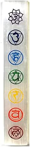 Natural Selenite Crystal Chakra Symbol Meditating Charging Plate