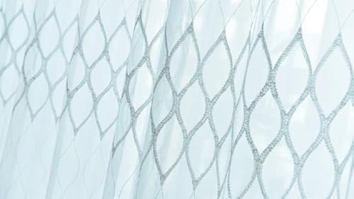 Modern Minimalist Geometric Embroidery Soft Drape Curtains 2 Panels