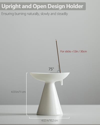 Minimalist Modern Ceramic Incense Stick Holder with Ash Catcher