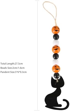 4 Piece Wooden Hanging Beads for Halloween Decor