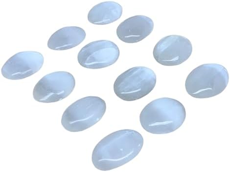 Natural Selenite Palm-Stone Crystal Pillow Shape