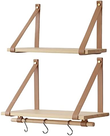 FRIADE Wall Floating Shelves Set of 2 Burlywood