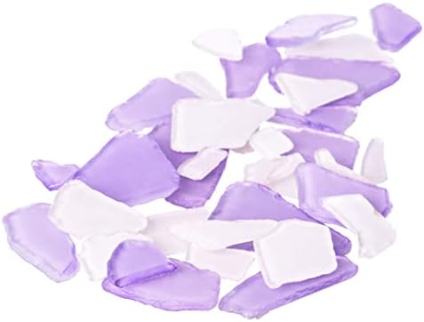 Sea Glass for Crafts - 11oz Purple White Tumbled Decor
