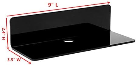 IEEK 4 Pc Small Acrylic Floating Wall Shelves Black 9 Inch
