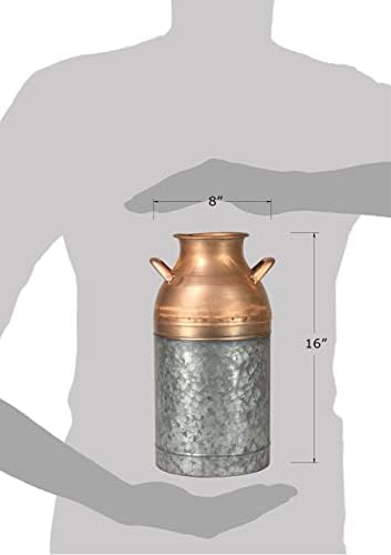 Red Co 16 Tall Two-Tone Copper Metal Jug Vase with Handles