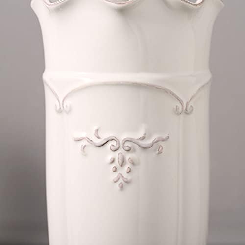 Hjn White Vase for Flowers Ceramic French Rustic