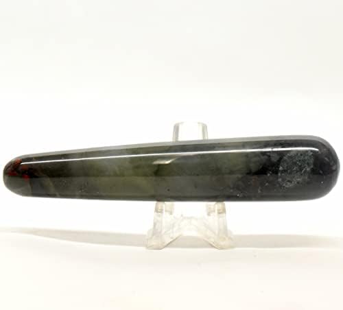 HQRP Bloodstone Massage Wand 425 Inches Deep Red