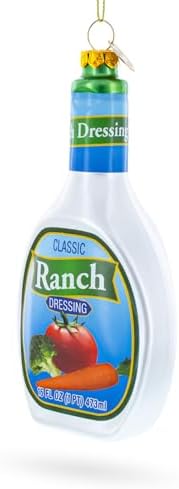 Ranch Dressing Bottle Glass Christmas Ornament