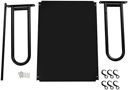 Wall Mount Microwave Oven Shelf with 6 Hooks Black