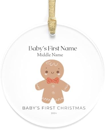 Babys First Christmas Gingerbread Ornament Personalized