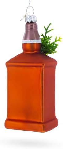 Whiskey Bottle Blown Glass Christmas Ornament 1