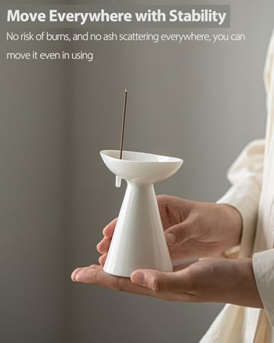 Minimalist Modern Ceramic Incense Stick Holder with Ash Catcher