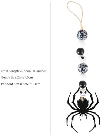 4 Piece Wooden Hanging Beads for Halloween Decor