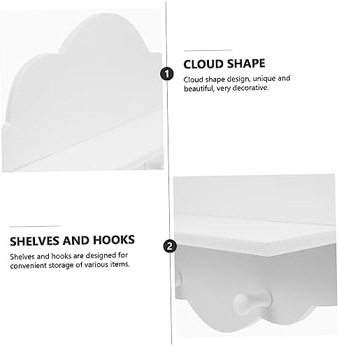ARTIBETTER Cloud Shape Floating Shelf 14 Inch White Wall Mounted Storage