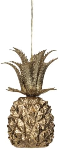 Plastic Pineapple Ornament with Gold Finish