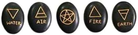 Blessfull Healing Black Agate 5 Element Stone Set