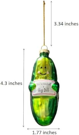 Funny Handblown Glass Pickle Ornament - Youre Kind of a Big Dill