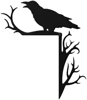 Haunted Halloween Door Topper Black Crow Decor