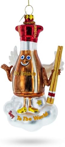 Savory Soy Sauce and Chopsticks Glass Ornament