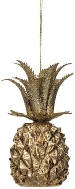 Plastic Pineapple Ornament with Gold Finish