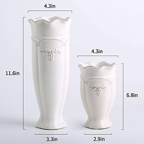 Hjn White Vase for Flowers Ceramic French Rustic