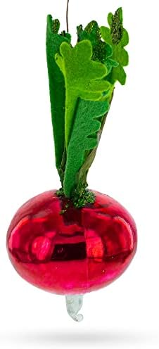 Vibrant Radish Blown Glass Christmas Ornament 1