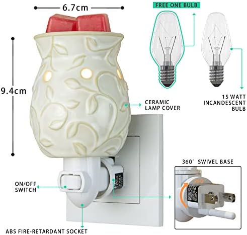 STAR MOON Candle Warmer with Ivy Bas-Relief Design