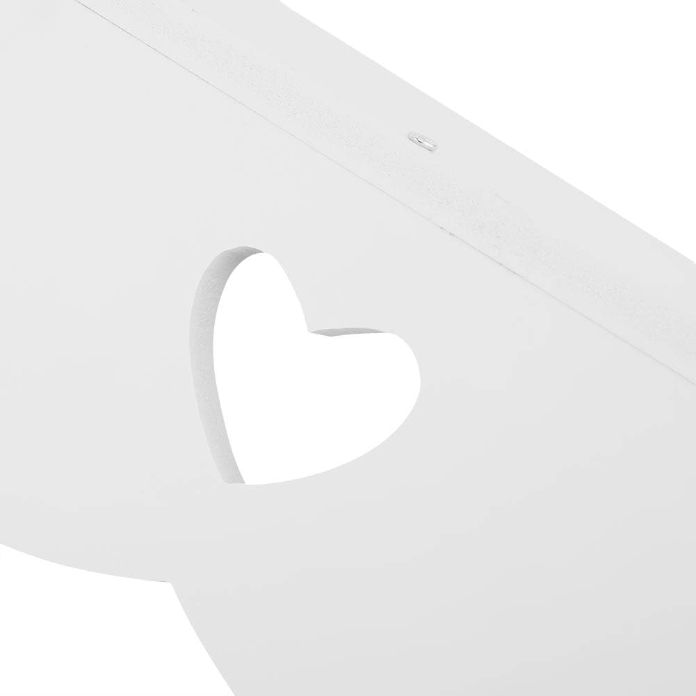 LZKW Floating Shelf Coat Rack With Hooks White