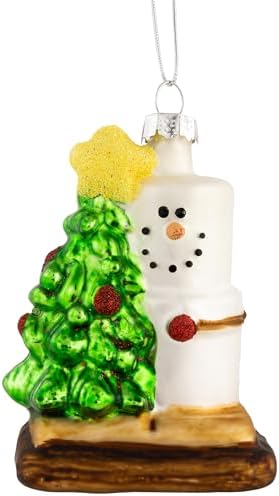 Northlight Smore with Tree Glass Christmas Ornament 325 White