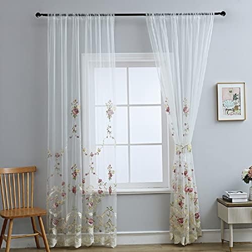 Voile Sheer Curtains with Rod Pocket for Living Room Kids Bedroom